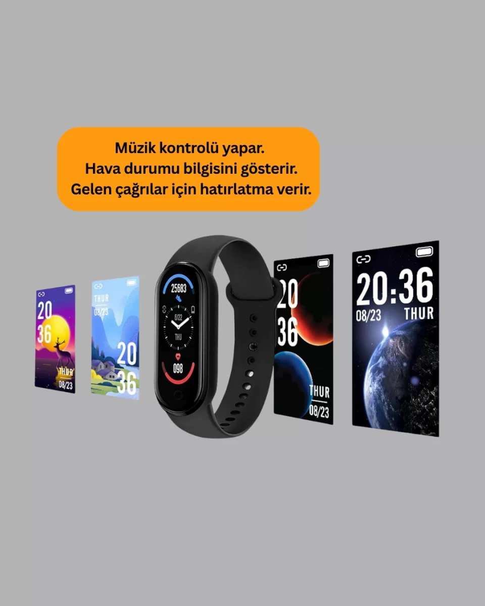 Akıllı Bileklik – Kalp Atışı, Uyku, Adımsayar ve Bildirim Takibi - Görsel 3