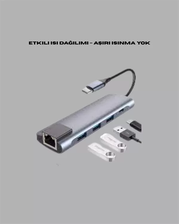 Alüminyum Gövdeli Type‑C HDMI & Ethernet Adaptör – Tak & Çalıştır - Görsel 4