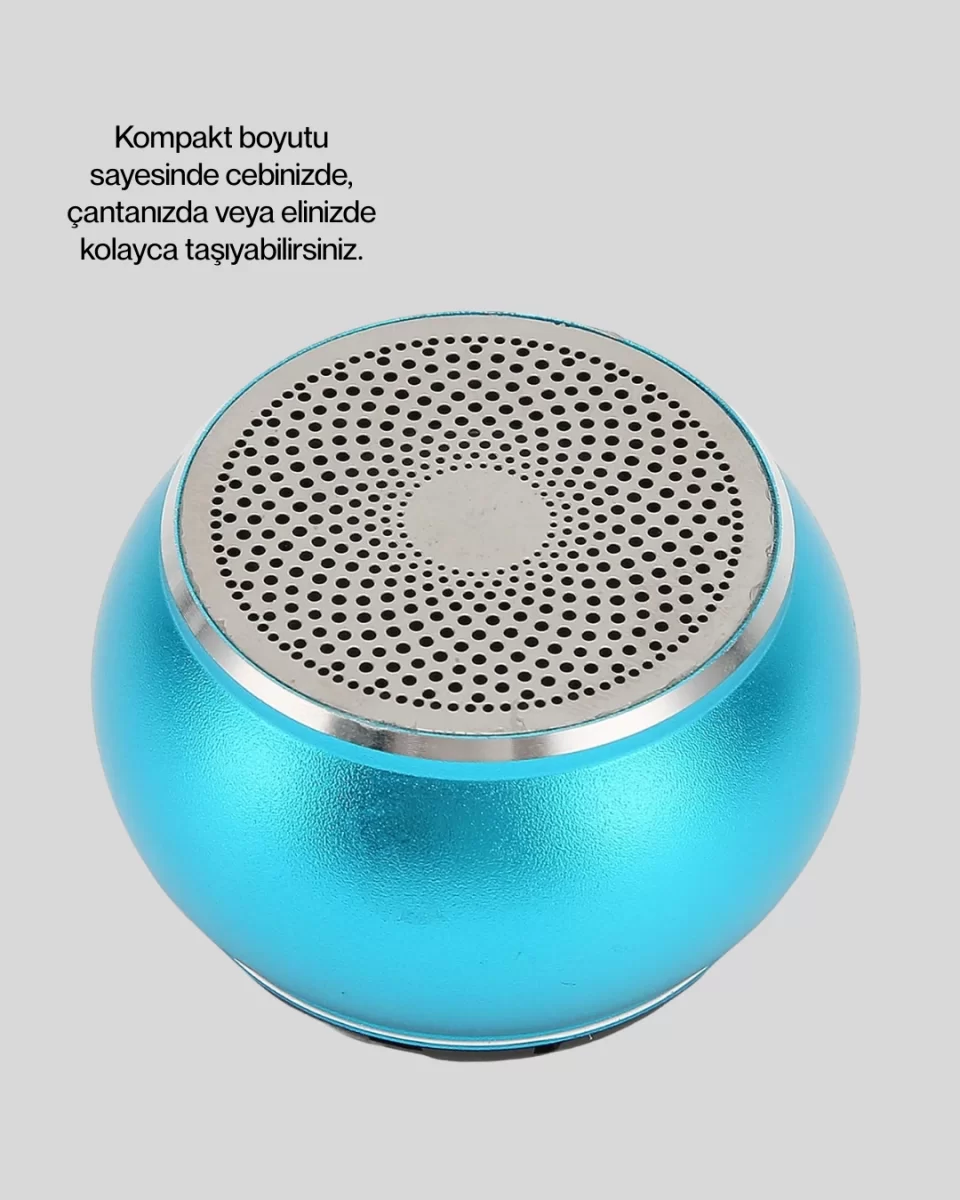Taşınabilir Mini Bluetooth Hoparlör 9m Menzil Dahili Mikrofon - Görsel 5