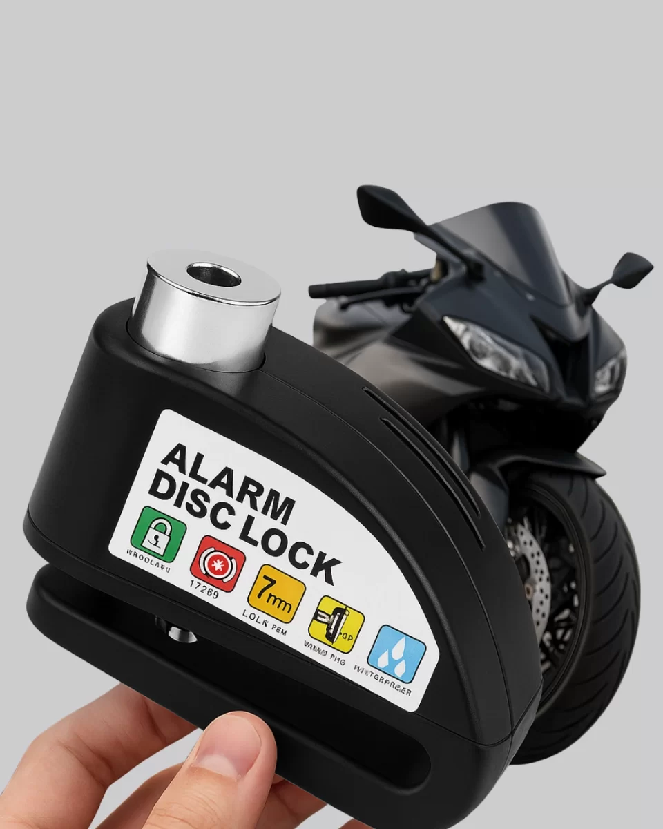 Su Geçirmez Alarm Disk Kilidi Motosiklet Scooter Bisiklet Güvenlik - Görsel 5