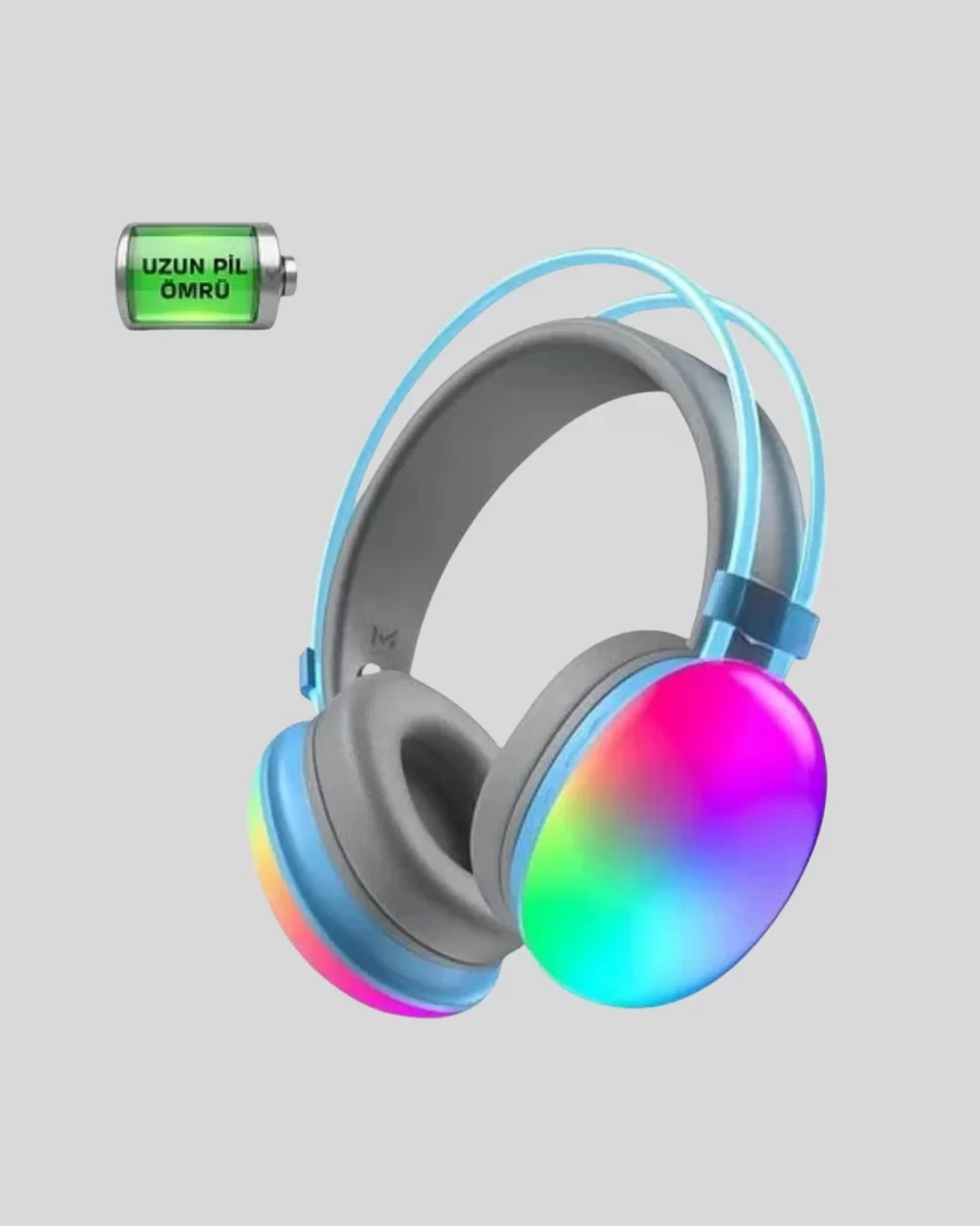RGB Aydınlatmalı Kablosuz Bluetooth Oyuncu Kulaklığı - Görsel 2