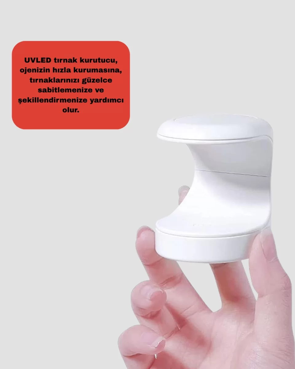 Mini Tırnak Kurutucu – Hızlı Kurutma İçin UVLED Işık Teknolojisi - Görsel 4