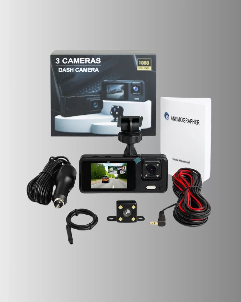 3 Kameralı Araç İçi DVR Kayıt Cihazı Ön İç Arka Kamera Full HD - Görsel 2
