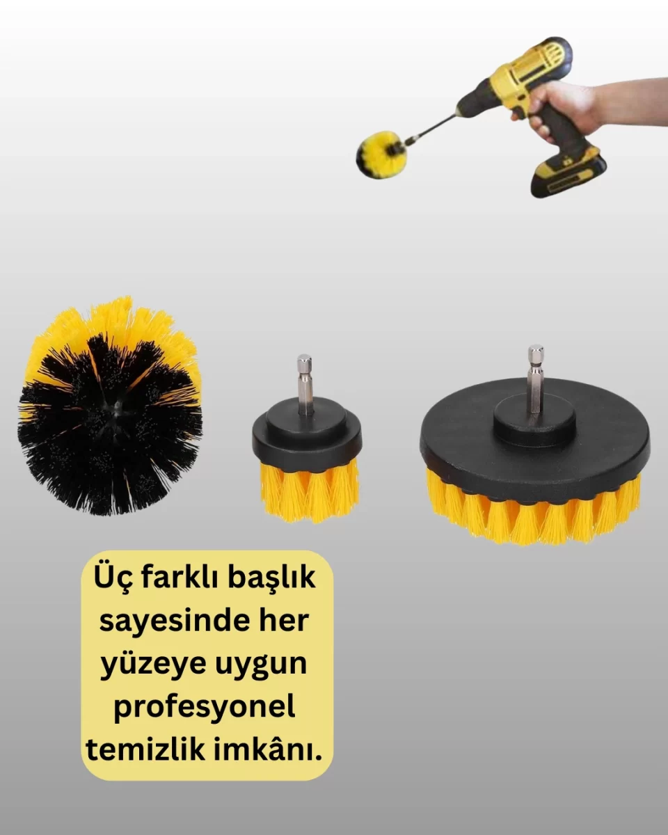 3’lü Matkap Ucu Temizlik Fırçası Seti Çok Amaçlı - Görsel 5