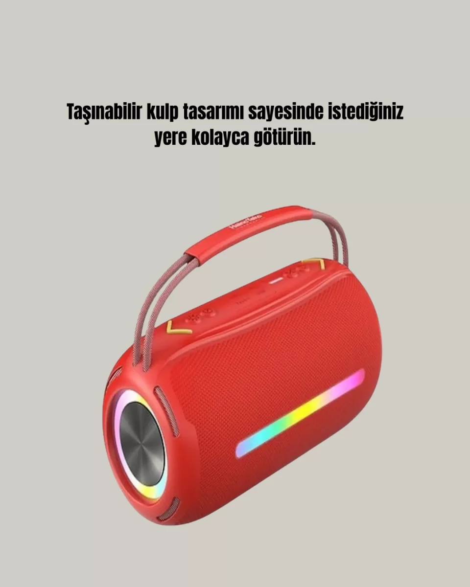 RGB LED Işıklı 20W Taşınabilir Hoparlör Bluetooth 5.3 + Type-C Şarj - Görsel 4