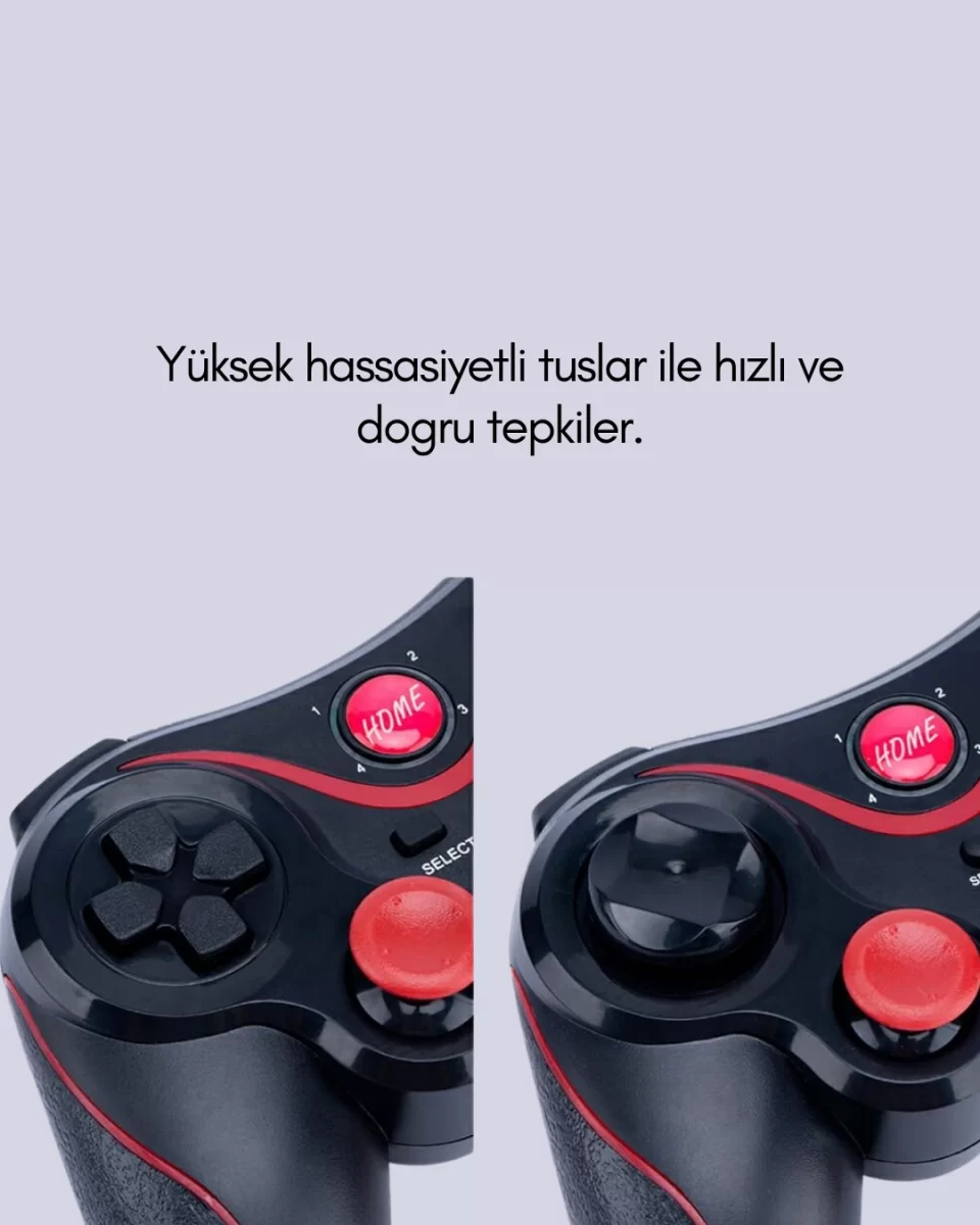 Uzun Pil Ömürlü Kablosuz Oyun Kumandası PC Telefon Tablet İçin - Görsel 4