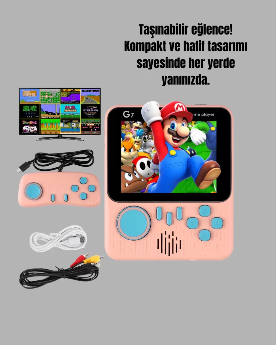 666 Klasik Oyunlu Mini Retro Konsol – Büyük Ekran Desteği - Görsel 2