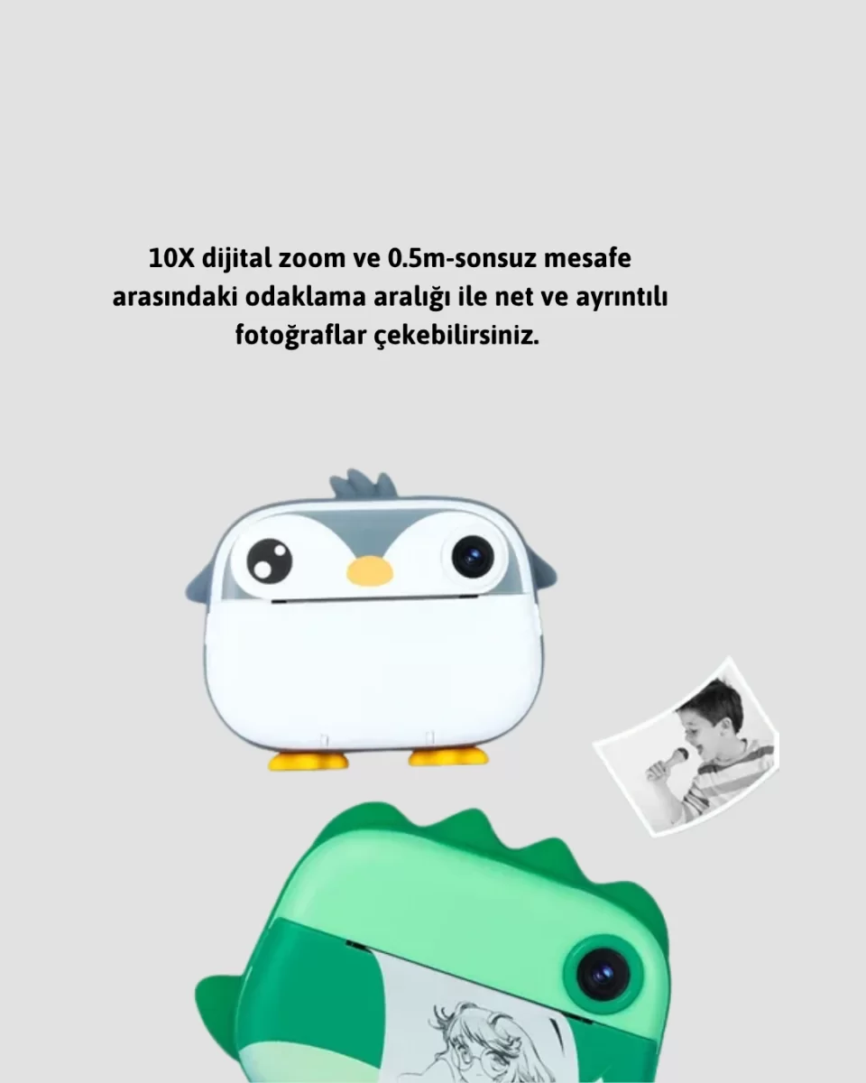 64GB TF Kart Destekli Çoklu Dil Seçeneği Sunan Anında Baskı Kamera - Görsel 5