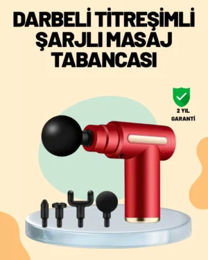 Kas Gevşetici Masaj Tabancası 4 Başlık ve Ayarlanabilir Hız