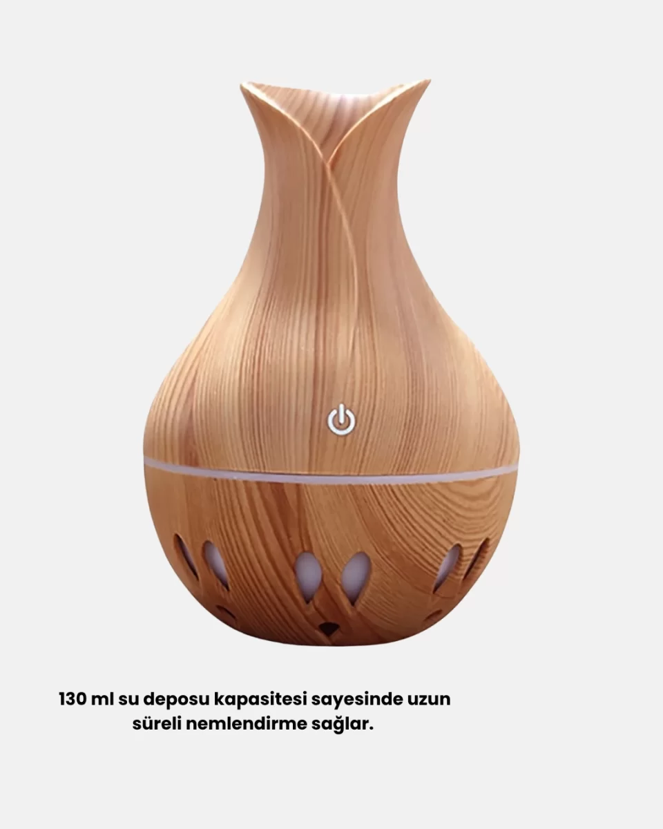 Ahşap Desenli 130 ml Aromaterapi Difüzör Sessiz ve USB Bağlantılı - Görsel 3