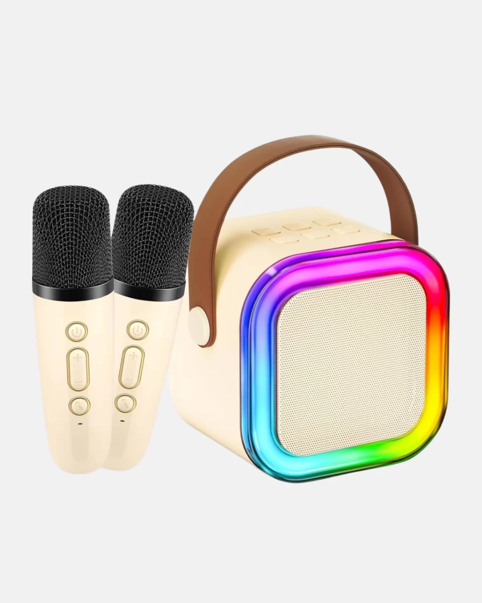 Bluetooth Karaoke Hoparlör Renkli LED Işıklı ve Type-C Şarjlı - Görsel 4