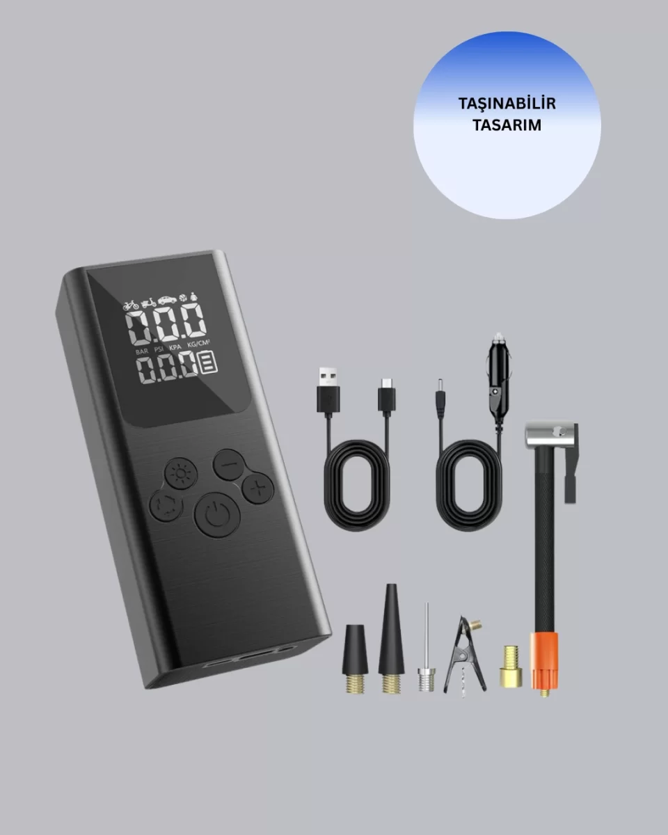 Dijital Lastik Pompası Çok Amaçlı Taşınabilir Kompresör - Görsel 4