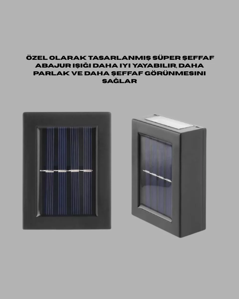 Şeffaf Abajurlu Duvar Tipi Solar Işık - Görsel 3