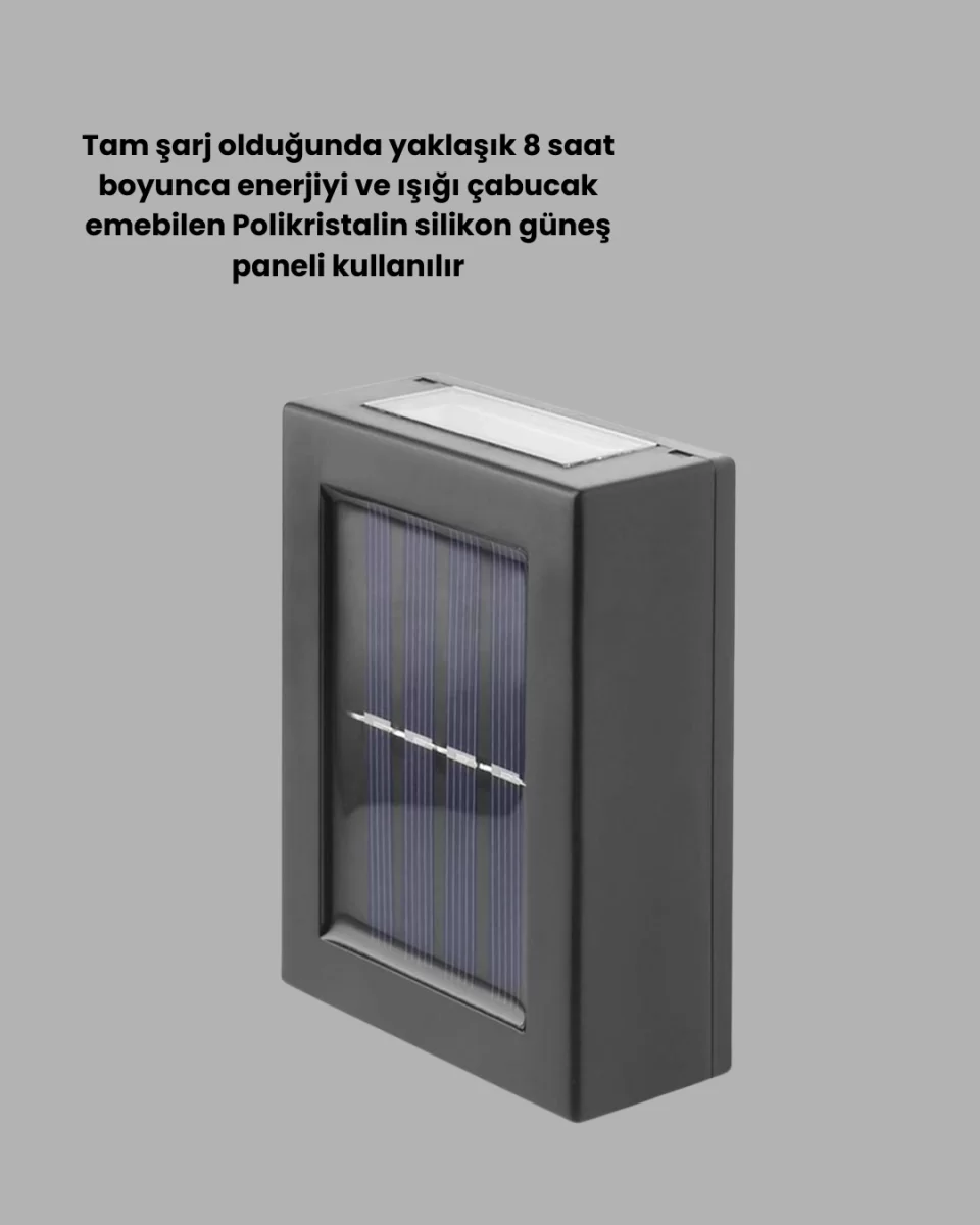 Şeffaf Abajurlu Duvar Tipi Solar Işık - Görsel 4