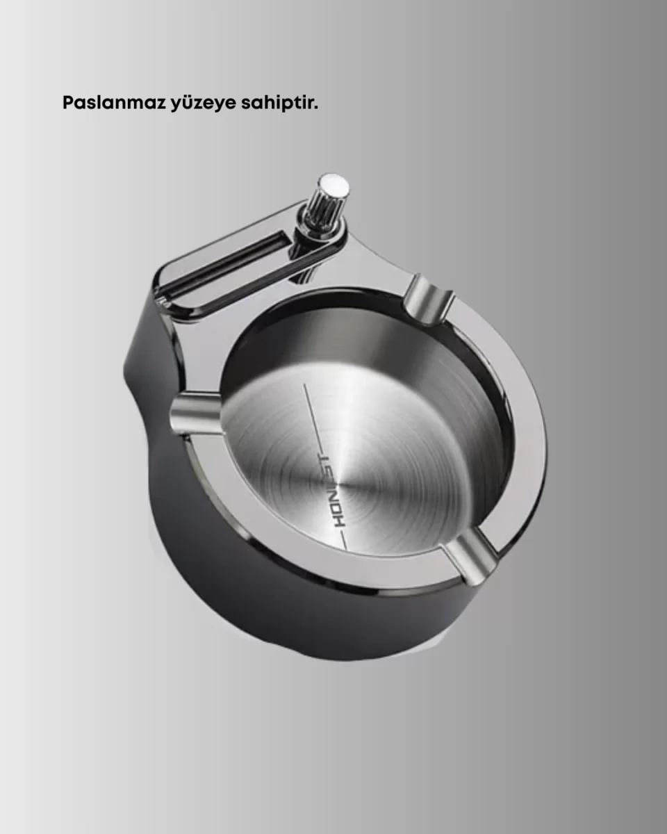 Yuvarlak Çakmaklı Küllük Dayanıklı Metal Yapı - Görsel 4