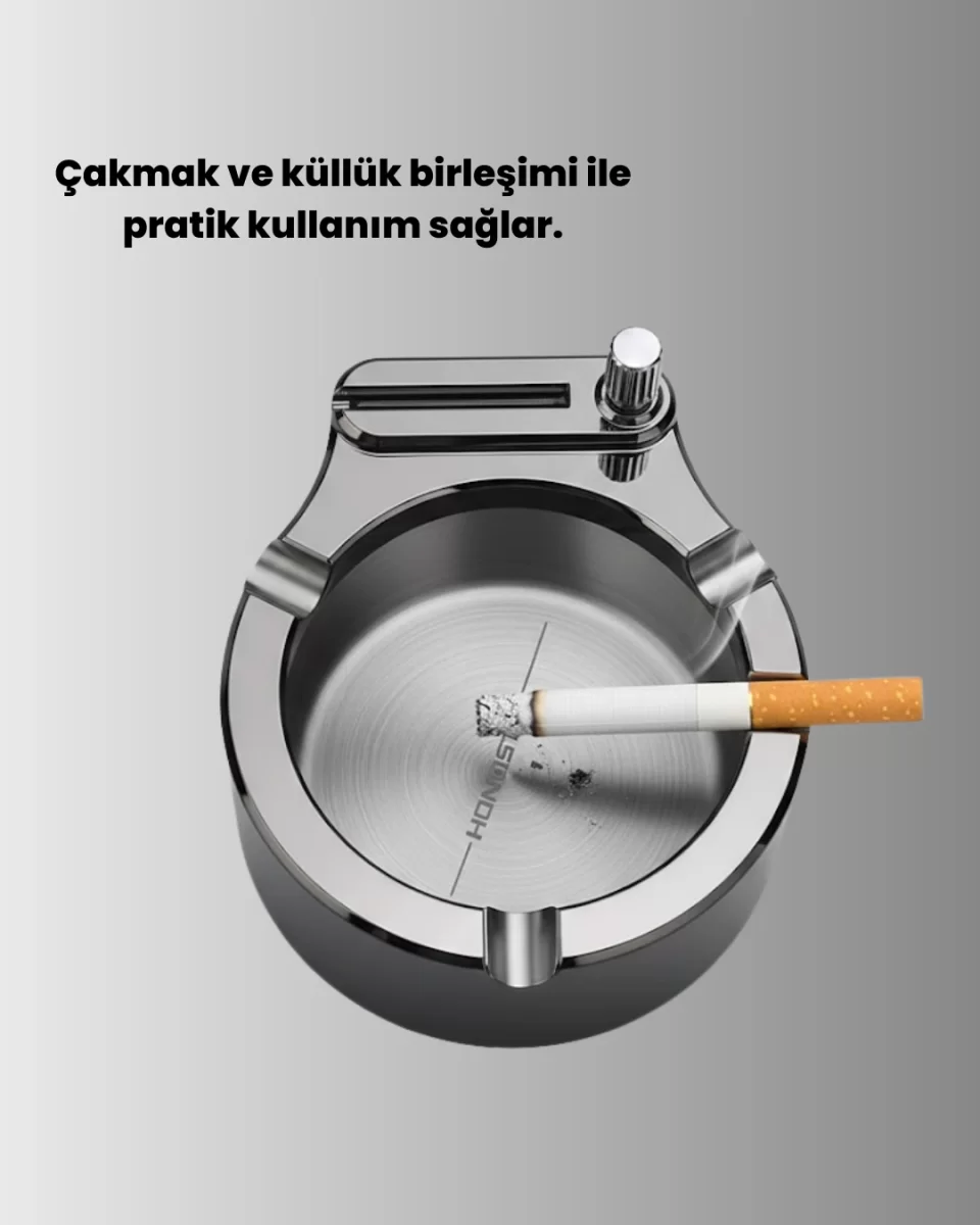 Yuvarlak Çakmaklı Küllük Dayanıklı Metal Yapı - Görsel 5