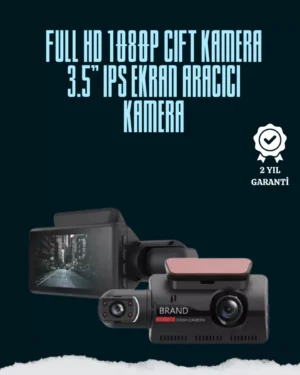Çift Lensli Araç İçi Kamera – Park Koruma, Gece Görüş ve Tarih Damgası