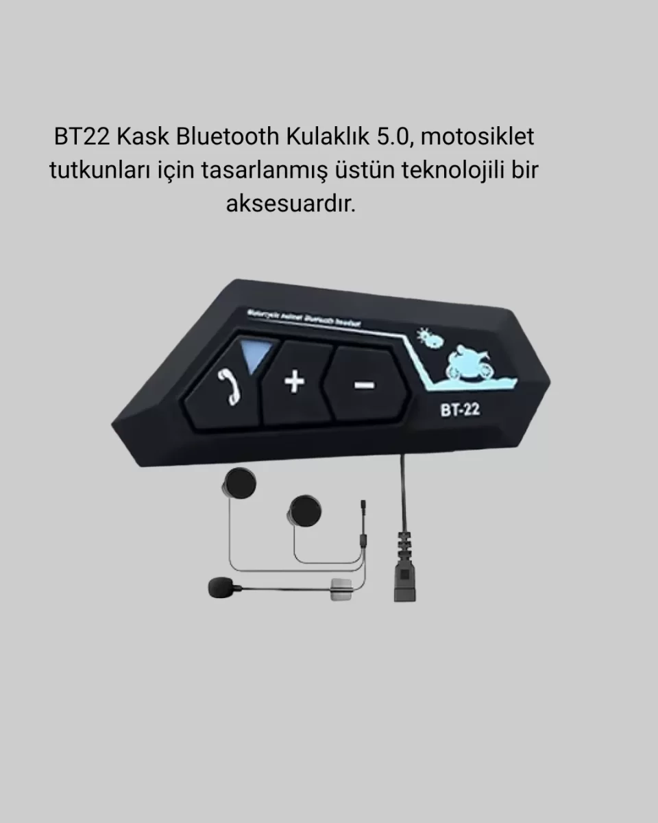 BT22 Kask Bluetooth Kulaklık 5.0 Gürültü Engelleyici ve Eller Serbest Kullanım - Görsel 4