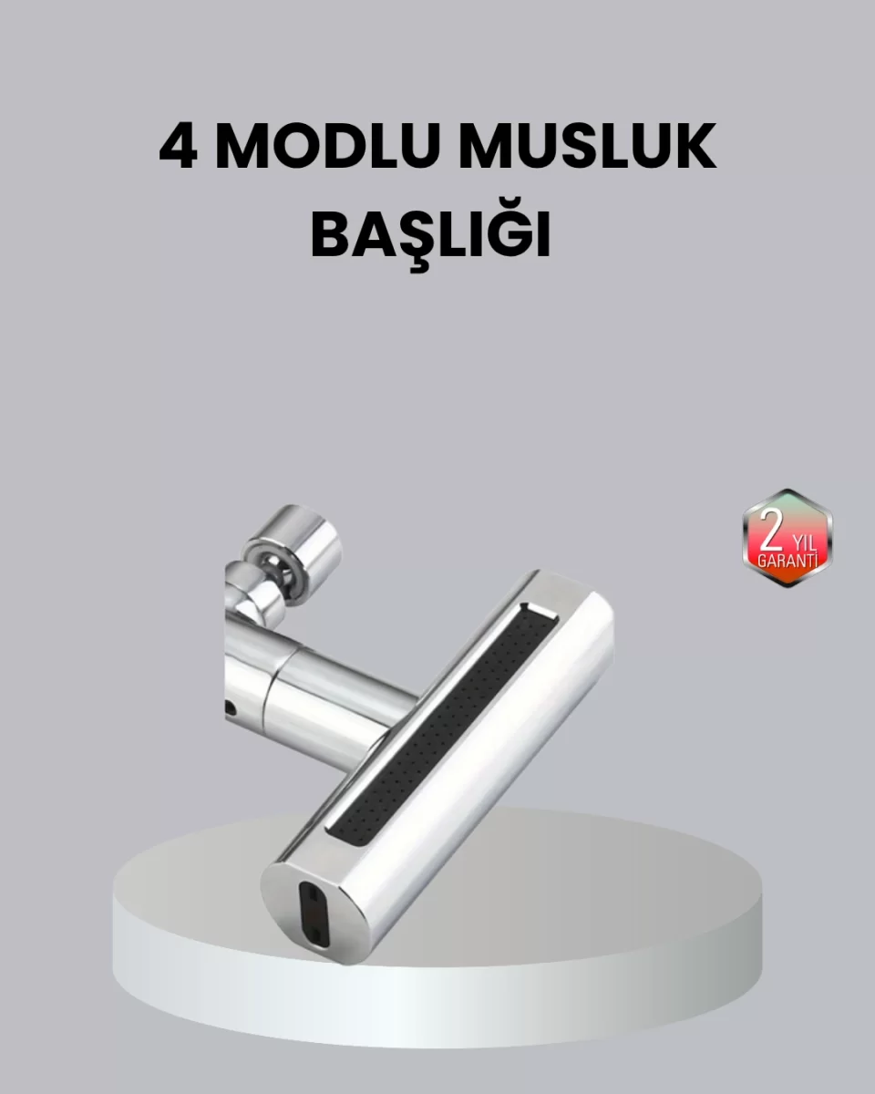 ABS Pirinç Alaşımlı Musluk Başlığı 4 Modlu 360° Dönebilen ve Ekonomik