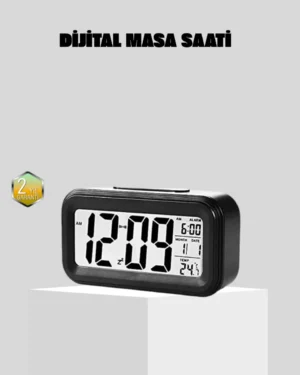 Fotoselli Dijital Masa Saati Aydınlatmalı Alarm ve Tarih Göstergeli