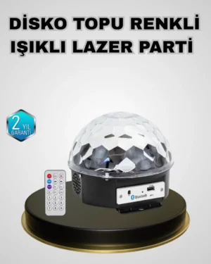Bluetooth Hoparlörlü LED Disko Işığı Müzik Ritim Duyarlı ve Taşınabilir
