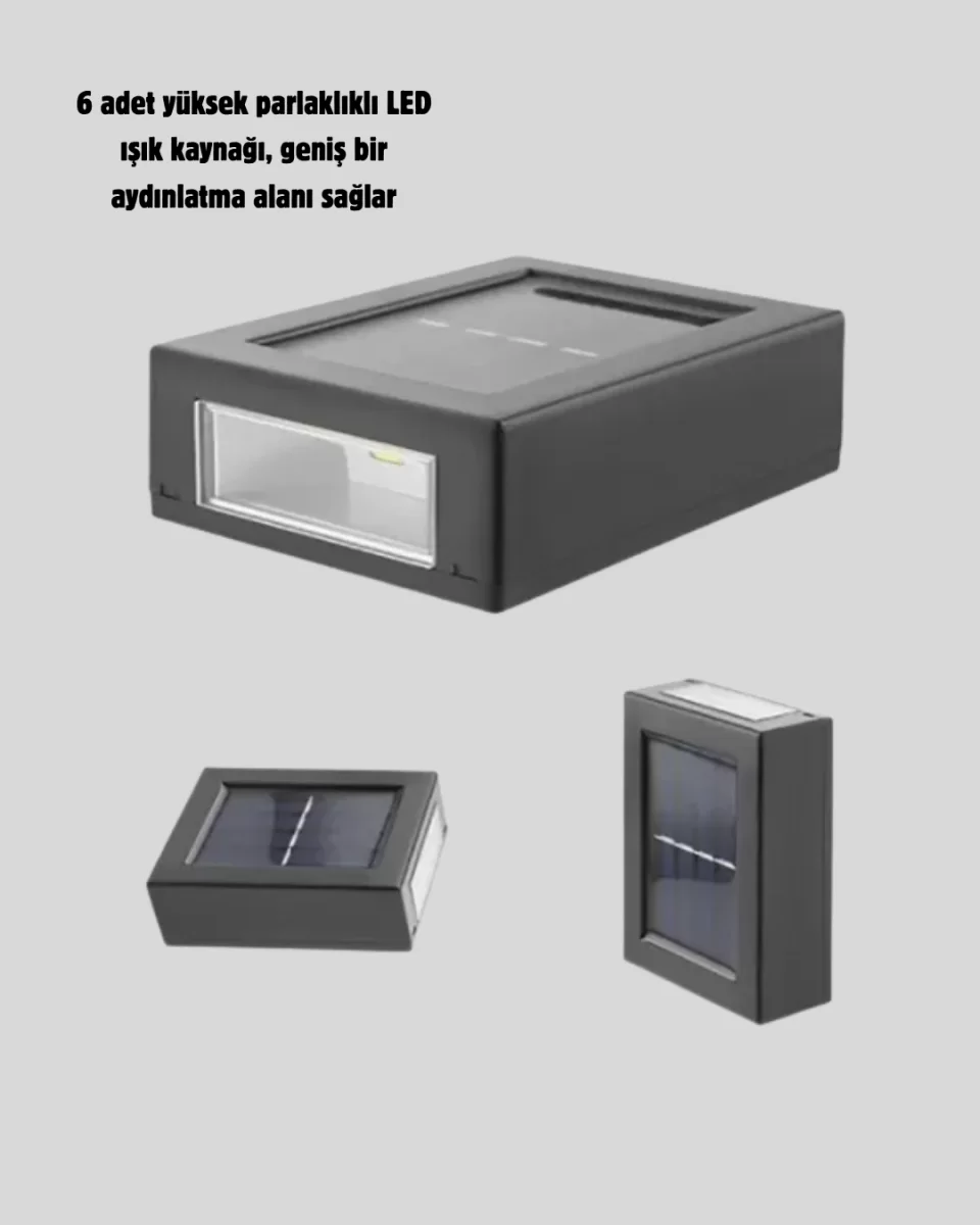 6 LED Güneş Enerjili Sensörlü Lamba – Akıllı Işık Sensörlü, Enerji Tasarruflu Bahçe Aydınlatma - Görsel 5