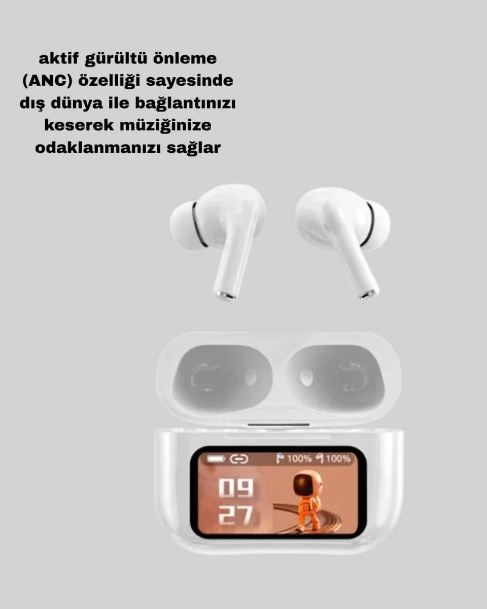 ANC Bluetooth Kulaklık – Dokunmatik, Powerbank Kutulu, Akıllı Sensörlü - Görsel 2