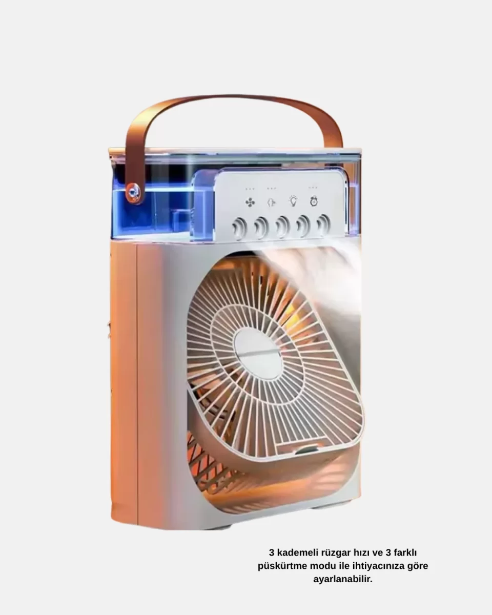 USB Bağlantılı Taşınabilir Mini Klima Fan 500ML Su Hazneli ve Sessiz Çalışma - Görsel 3