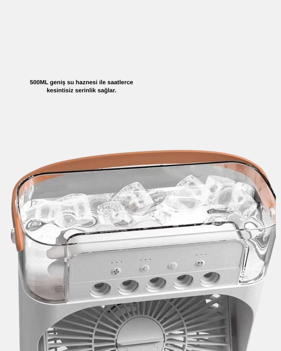 USB Bağlantılı Taşınabilir Mini Klima Fan 500ML Su Hazneli ve Sessiz Çalışma - Görsel 5