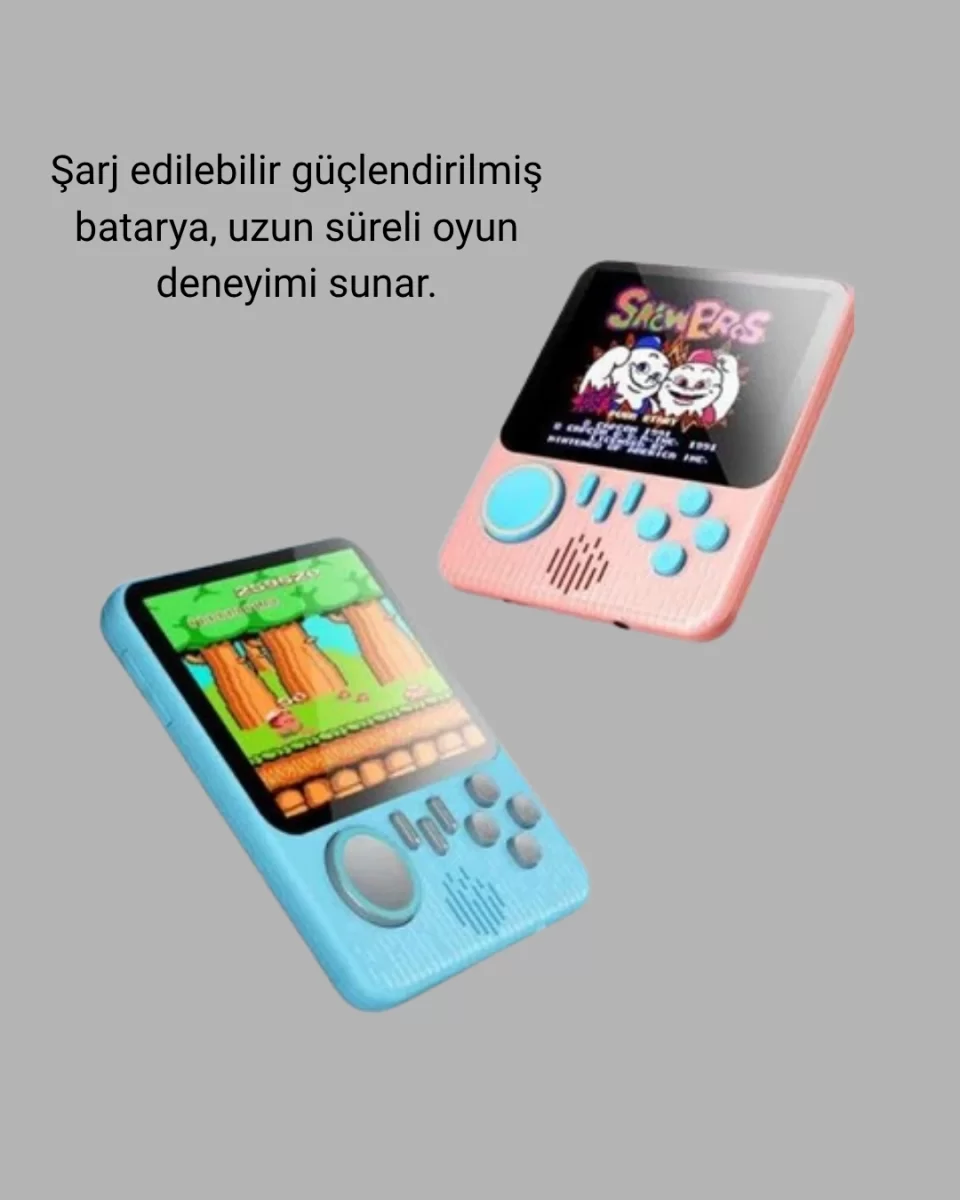 Taşınabilir Retro Oyun Konsolu – 3.5 İnç LCD, 666 Klasik Oyun, TV Destekli - Görsel 3