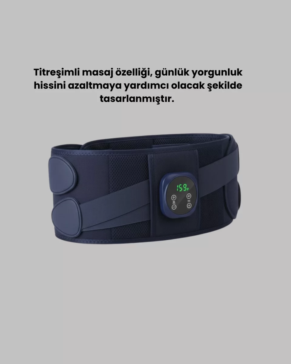 Titreşimli Masajlı Bel Kemeri Sessiz Çalışma 100 cm Bel Uyumlu - Görsel 2