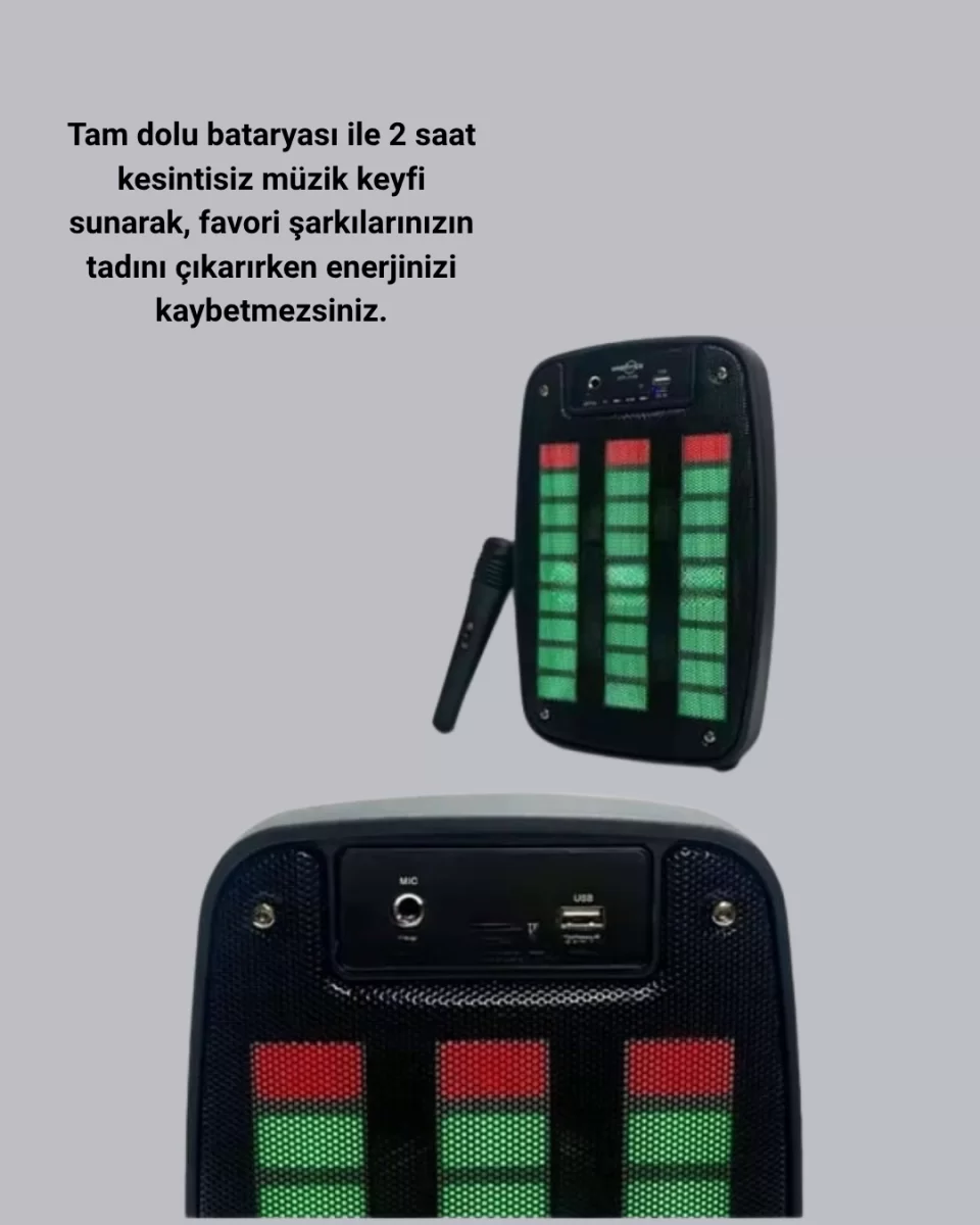 Bluetooth Hoparlör – Kablosuz Bağlantı, 2 Saat Müzik Süresi - Görsel 2