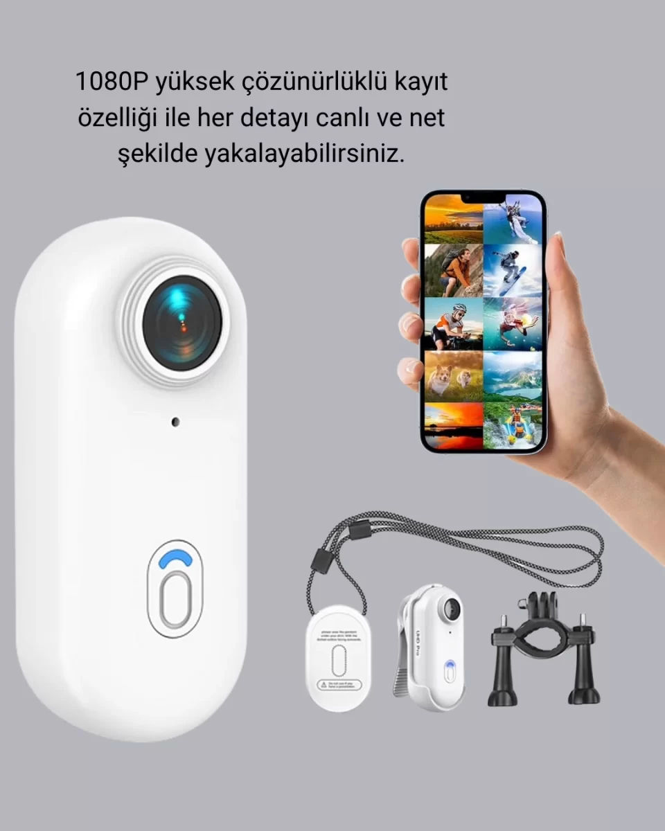 1080P Suya Dayanıklı Aksiyon Spor Kamerası 120° Geniş Açı ve WiFi Destekli - Görsel 3