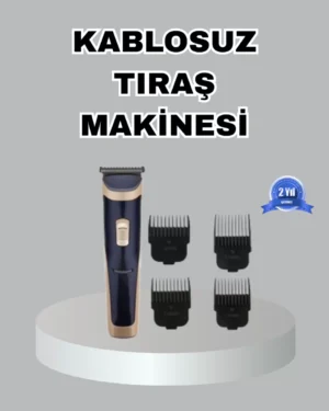Çelik Bıçaklı Unisex Şarjlı Tıraş Makinesi – Sessiz Motor, Kablosuz ve Ayarlanabilir