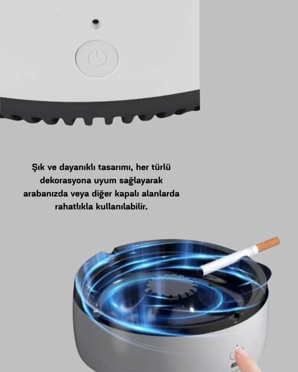 Hava Temizleyici Küllük – Sigara Dumanı Filtreli, Sessiz Çalışan, Şık Tasarım - Görsel 2