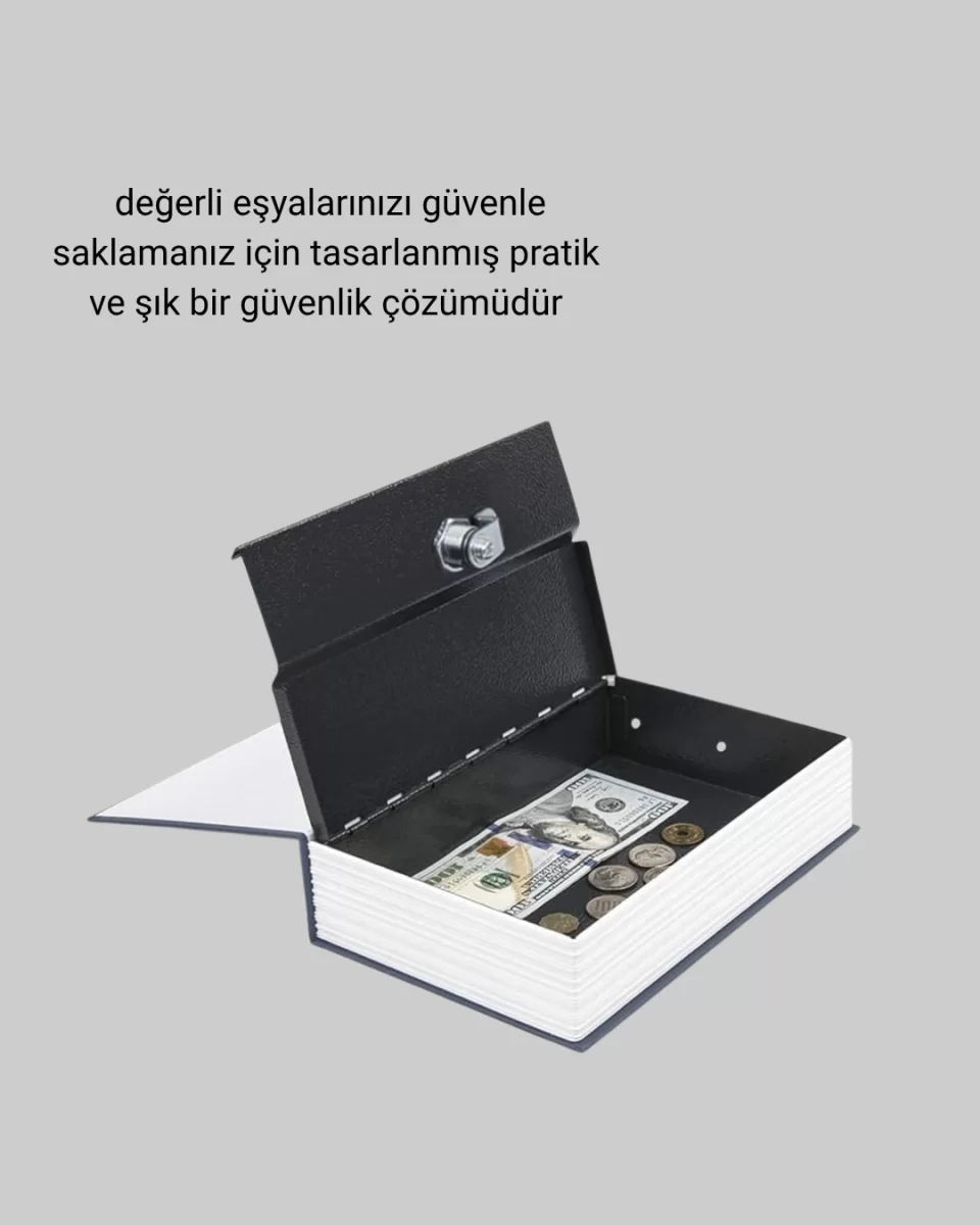 Anahtarlı Gizli Kitap Kasa – Metal İç Yapı, Kamuflajlı Sözlük Tasarım - Görsel 3