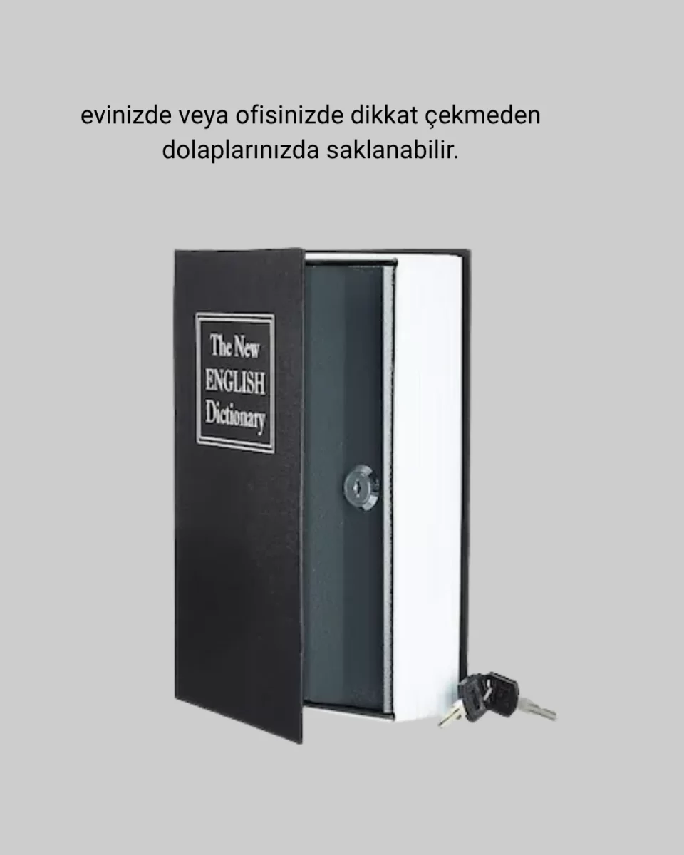 Anahtarlı Gizli Kitap Kasa – Metal İç Yapı, Kamuflajlı Sözlük Tasarım - Görsel 5