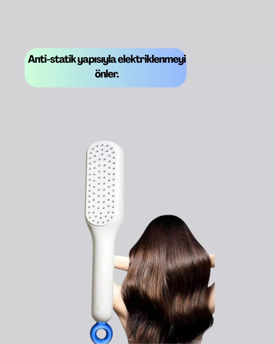 Anti-Statik Saç Tarağı – Kolay Temizlenebilir, Silikon Masaj Uçlu, Kompakt Boyut - Görsel 5