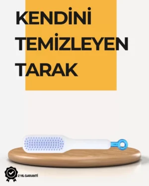Kendi Kendini Temizleyen Saç Tarağı – Anti-Statik, Silikon Uçlu, ABS Malzeme, 22x4 cm