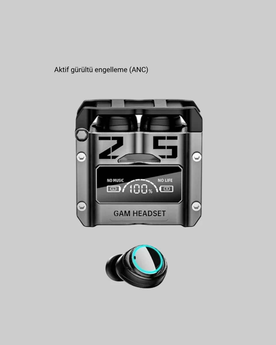 Kablosuz Bluetooth 5.3 Kulaklık – Aktif Gürültü Engelleme ve Gecikmesiz Oyun Modu - Görsel 2