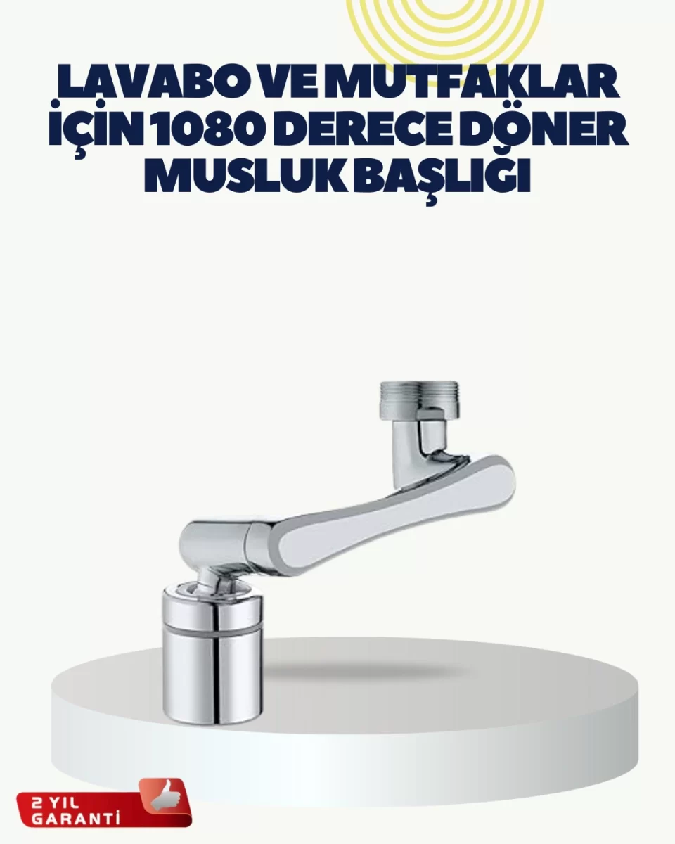 Çok Yönlü Dönebilen Musluk Başlığı 2 Fonksiyonlu Su Akışı
