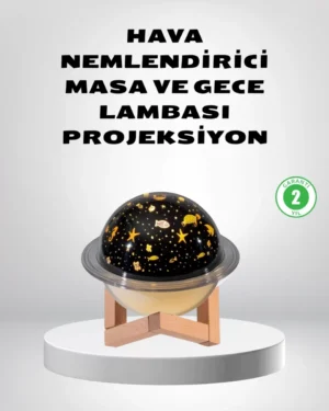 USB Projeksiyon Gece Lambası ve Hava Nemlendirici – Aromaterapi Destekli, Taşınabilir Mini