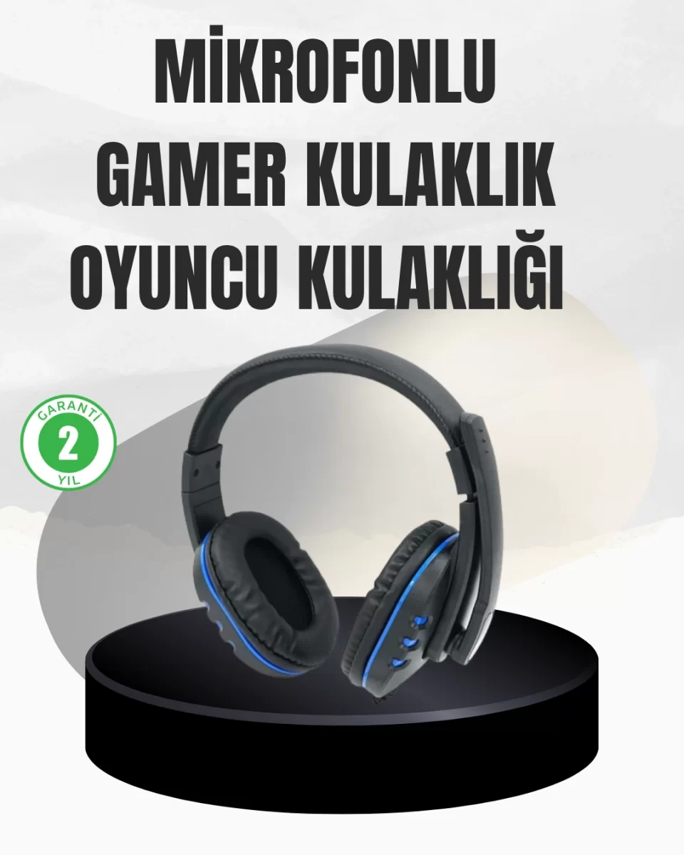 Stereo Oyun Kulaklığı – Güçlü Bas, Mikrofonlu ve Konforlu Tasarım