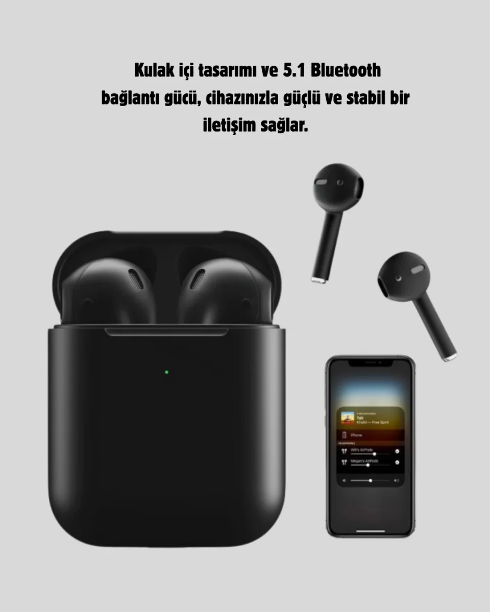 Tws Pro 5 3D HD Ses Bluetooth Kulaklık – Kablosuz, Ergonomik, Şarj Kutulu, Gürültü Engelleme - Görsel 4