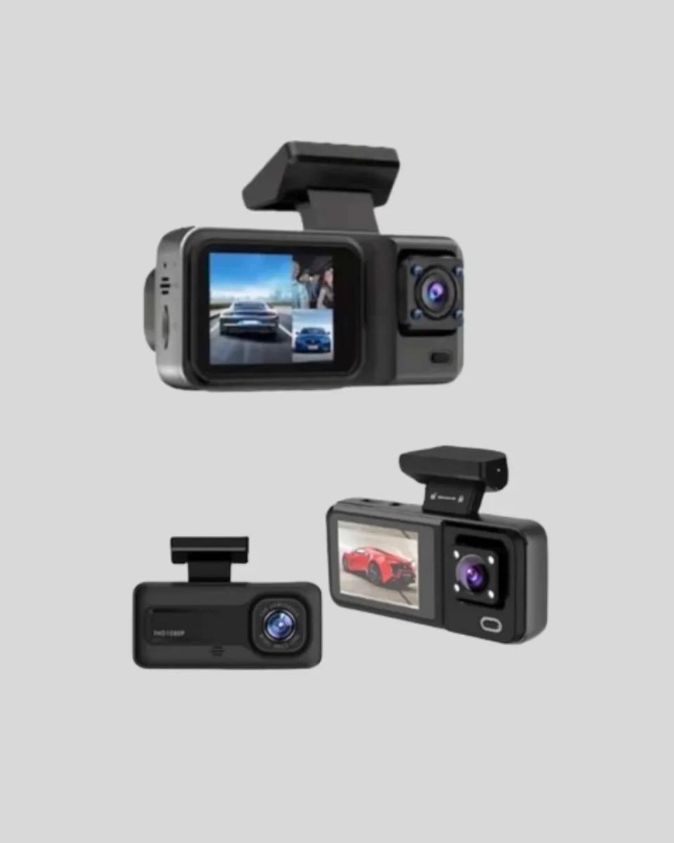 3 Kameralı Araç DVR 1080P Ön + HD Arka + İç Kamera Döngü Kayıt 2’’ Ekran - Görsel 5