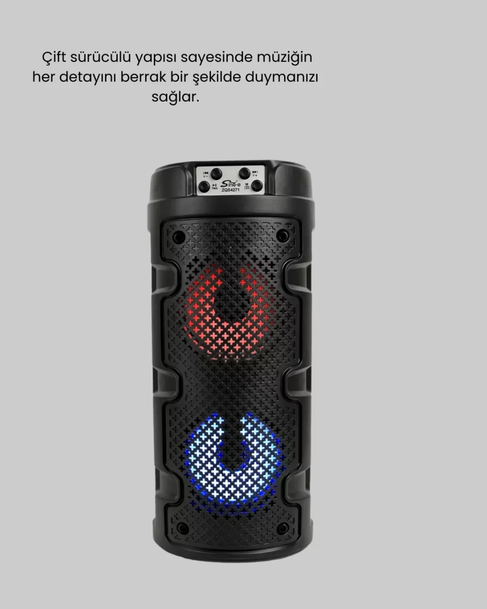 Kablosuz Stereo Hoparlör USB + SD Kart + AUX Destekli Bluetooth 5.0 - Görsel 3