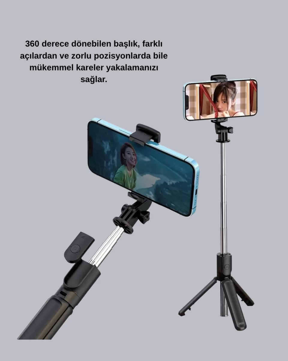 Bluetooth Selfie Çubuğu – Kablosuz, Hafif ve Yüksek Çözünürlüklü Çekim İçin - Görsel 2