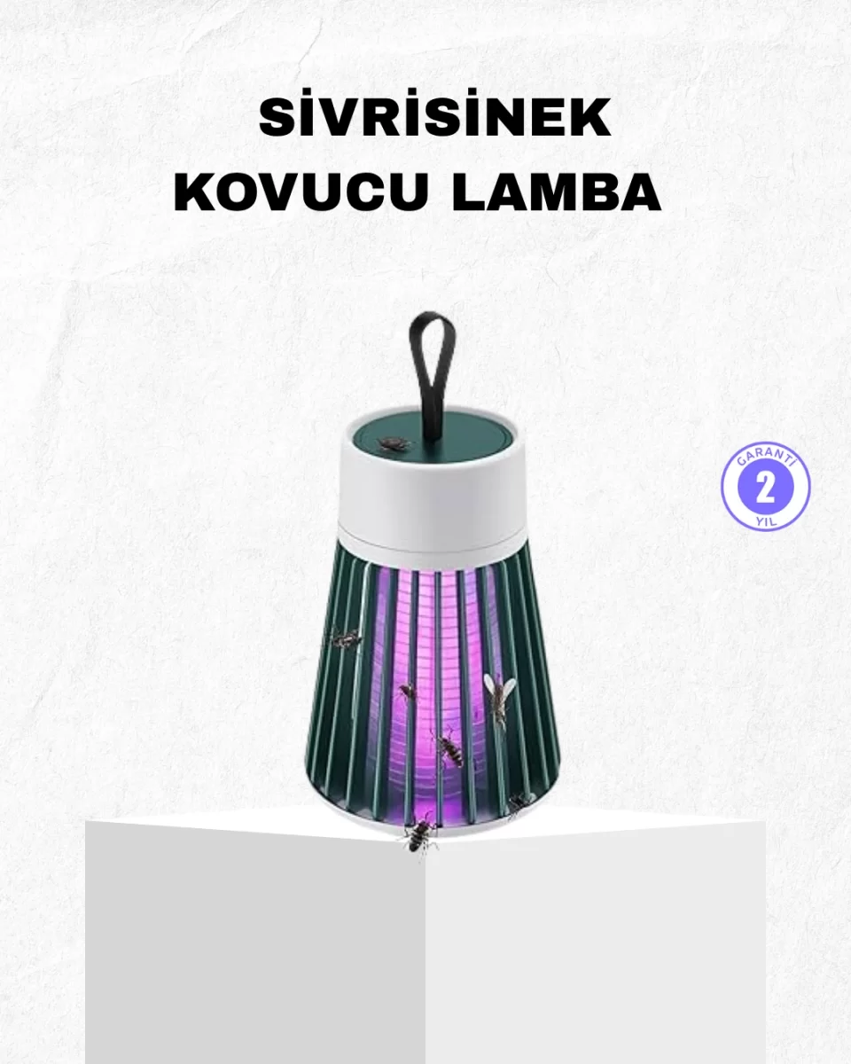 Şarjlı Mor Işıklı Sivrisinek Öldürücü Lamba – Sessiz ve Kimyasal İçermez
