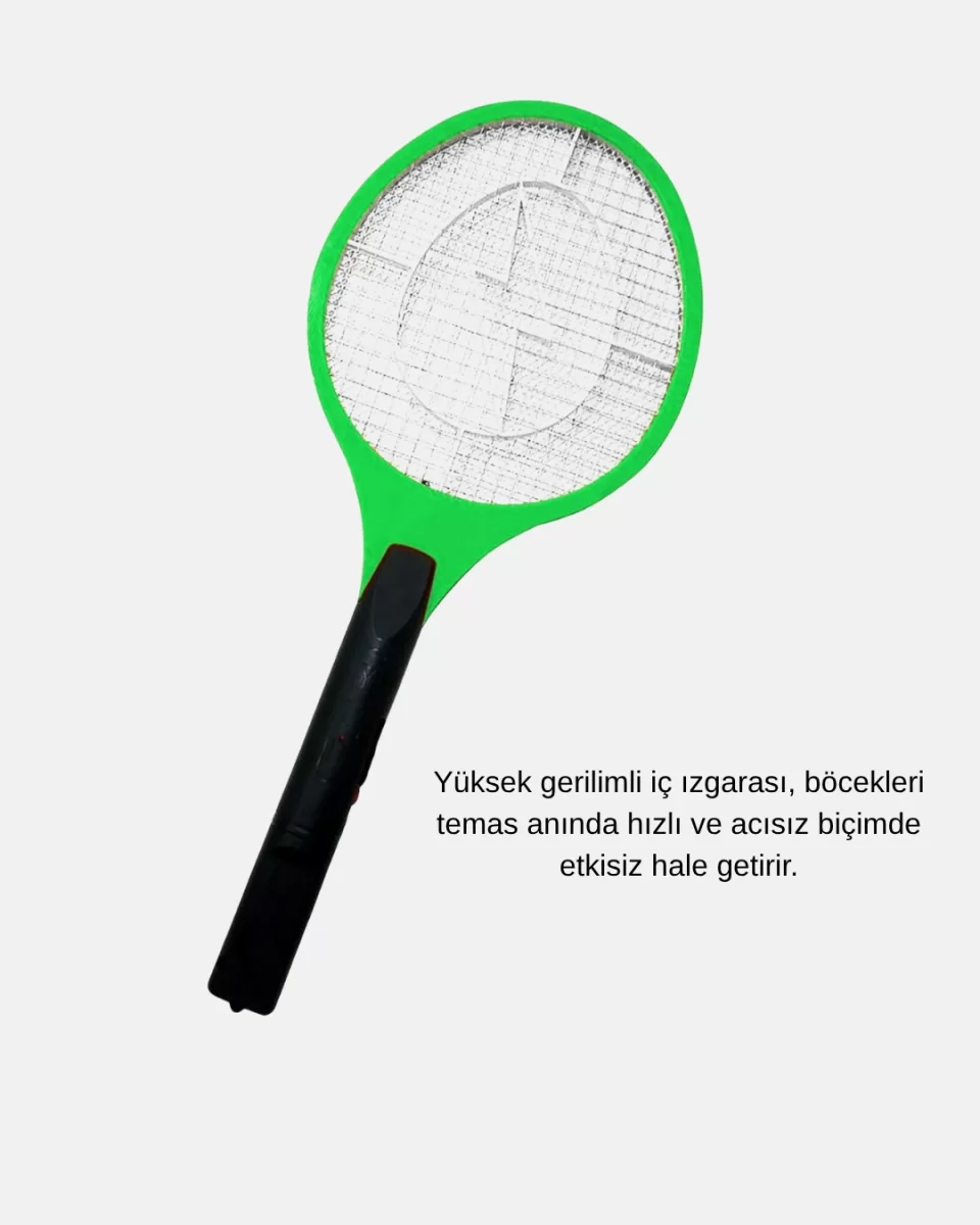 Yüksek Gerilimli Elektronik Sinek Raket – Sessiz, Kimyasız ve Güvenli Kullanım - Görsel 2