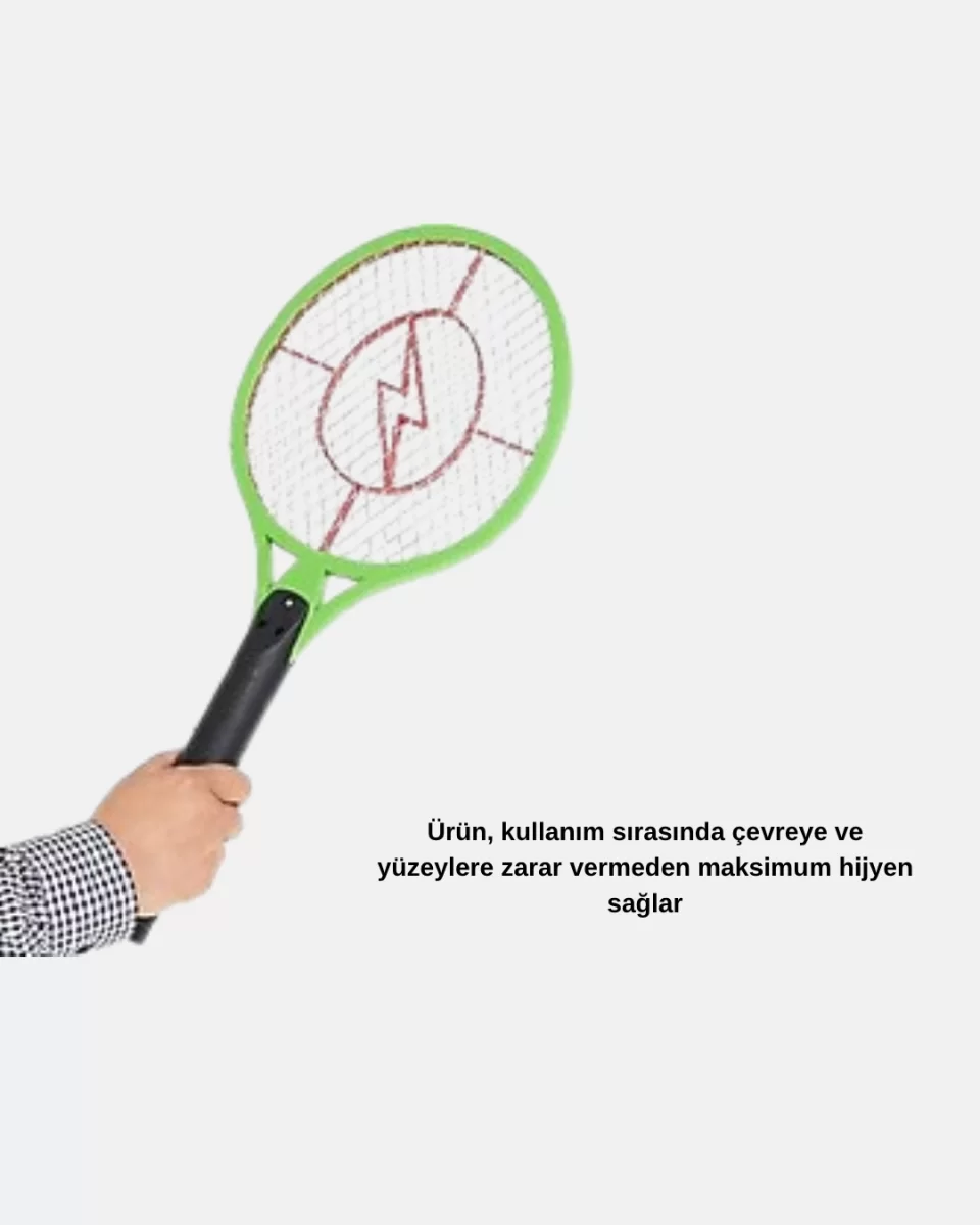 Yüksek Gerilimli Elektronik Sinek Raket – Sessiz, Kimyasız ve Güvenli Kullanım - Görsel 4